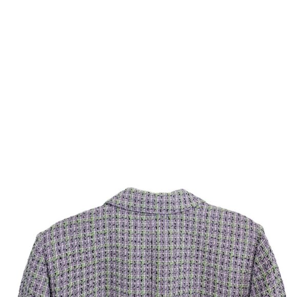 NWT Loft Tweed Double Breasted Blazer Lavender Purple Green 14 - Picture 10 of 14